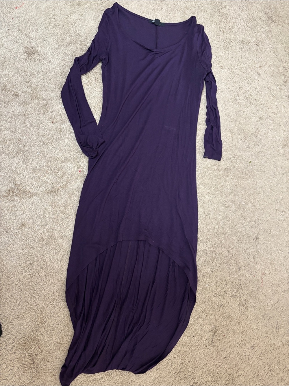 Forever 21 Purple Long Sleeve High-Low Maxi Dress